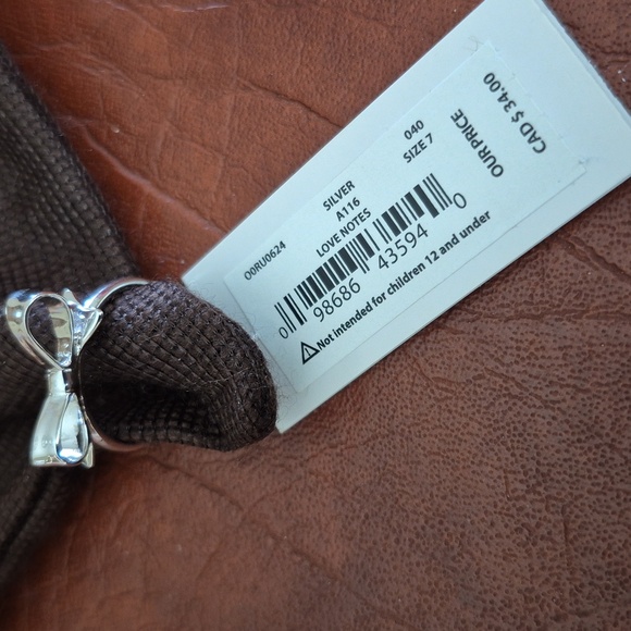 Love Notes Size 7 Bow Ring In Silver Tone From Kate Spade! NWT! - Picture 3 of 8